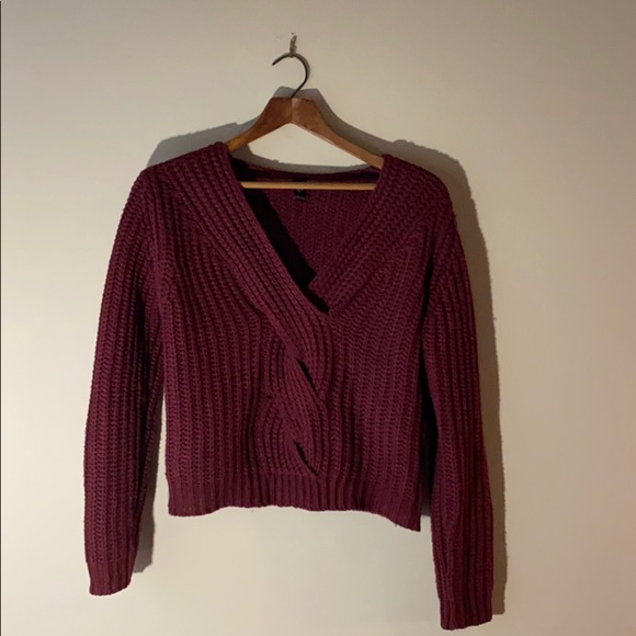 Windsor Sweaters - Maroon Braided Sweater